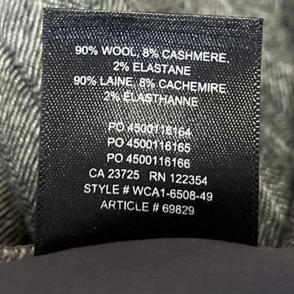 Aritzia Babaton Atelier Women's Gray Wool Cashmere Striped Trouser Pants Size 4 - Picture 5 of 5